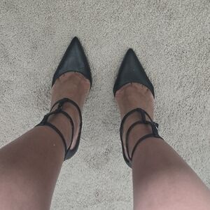 Kendall & Kylie Black Ankle Strap Heels